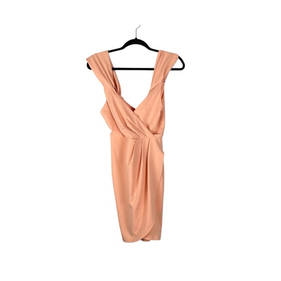 Superdown Draped Peach Sleeveless Ruched Bodycon Mini Dress Size XS - Picture 2 of 8